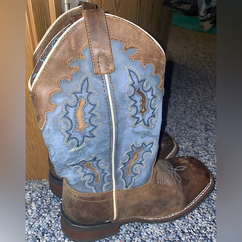 Laredo Girls/Womans Brown and Blue Western Boots
